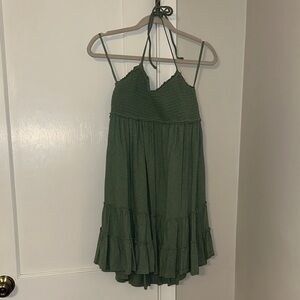 American Eagle Outfitters Sage Green Ruffle Dress